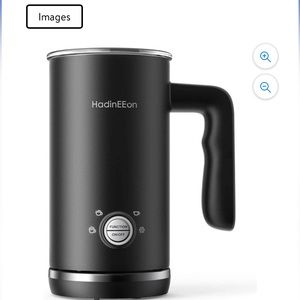 HadinEEon Fresh Breeze 4 in 1 Electric Milk Frother (5.1 oz/10.1 oz)Black MK1000